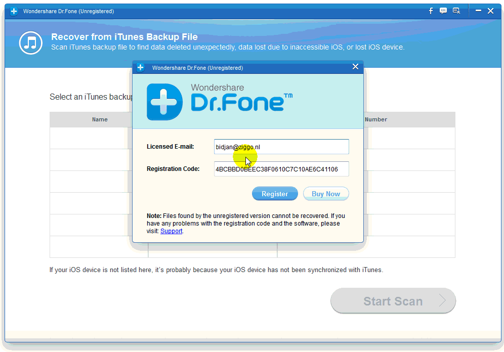 dr fone registration code free